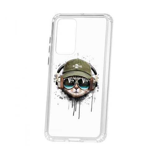 Чехол Kruche Huawei P40 Print Кот в наушниках в Залог успеха