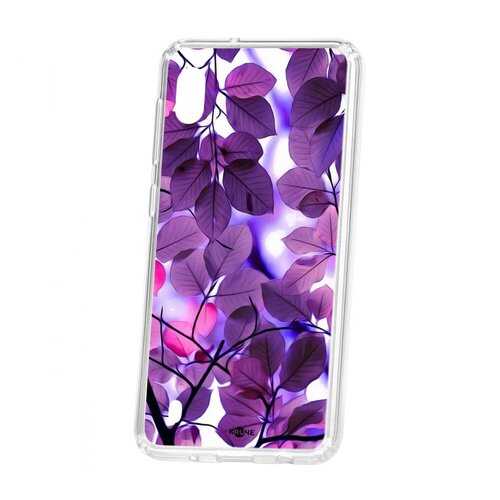 Чехол Kruche Samsung Galaxy A10 2019 Print Purple leaves в Залог успеха