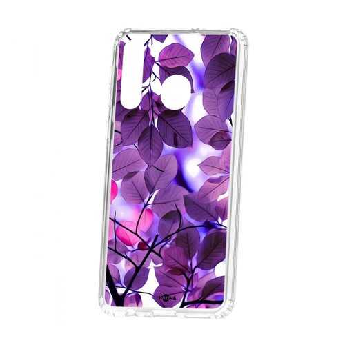 Чехол Kruche Samsung Galaxy A21 Print Purple leaves в Залог успеха