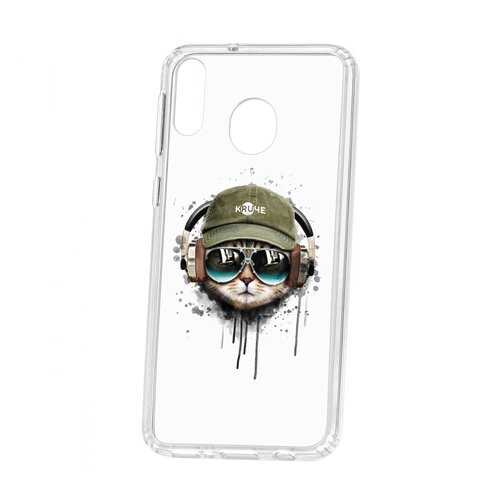 Чехол Kruche Samsung Galaxy M20 Print Кот в наушниках в Залог успеха