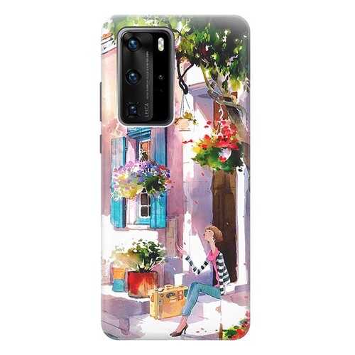 Чехол RE:PA для Huawei P40 Pro с принтом Девочка на цветущей улочке в Залог успеха
