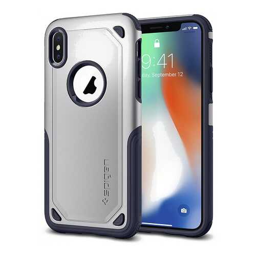 Чехол Spigen Hybrid Armor (057CS22352) для Apple iPhone X (Satin Silver) в Залог успеха