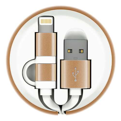 Кабель InterStep Lightning+MicroUSB 0,9м White/Gold в Залог успеха