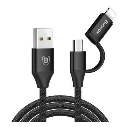 Кабель Micro Baseus Yiven 2-1 Cable 1m Black в Залог успеха