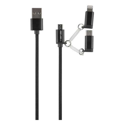 Кабель Red Line LX09 3 в 1, 2A, neylon, Black в Залог успеха