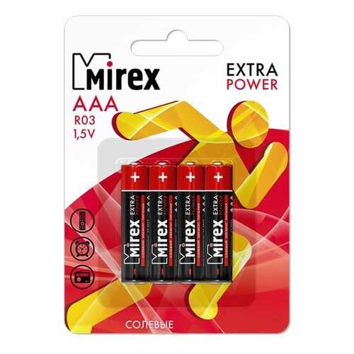 Батарейка солевая Mirex R03/AAA 1,5V 4 шт в Залог успеха