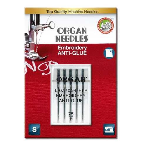 Иглы Organ вышивальные Anti-Glue 5/75 Blister в Залог успеха